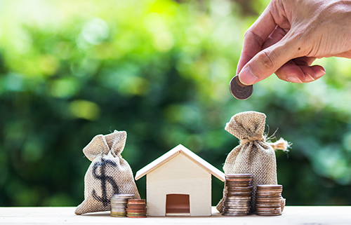 Saving money, home loan, mortgage, a property investment for fut